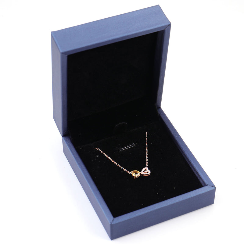 rose gold moissanite necklace, view 2 - MRSLM