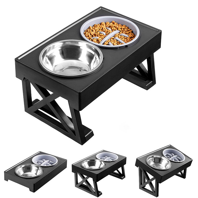 dog double elevated bowls stand, view 4 - MRSLM
