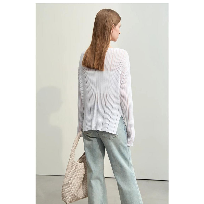 hollow out knit blouse, view 6 - MRSLM