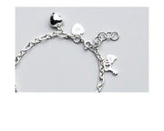 s925 silver heart and key bracelet, view 5 - MRSLM