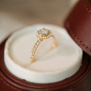 geometric gold tone index finger ring, view 3 - MRSLM