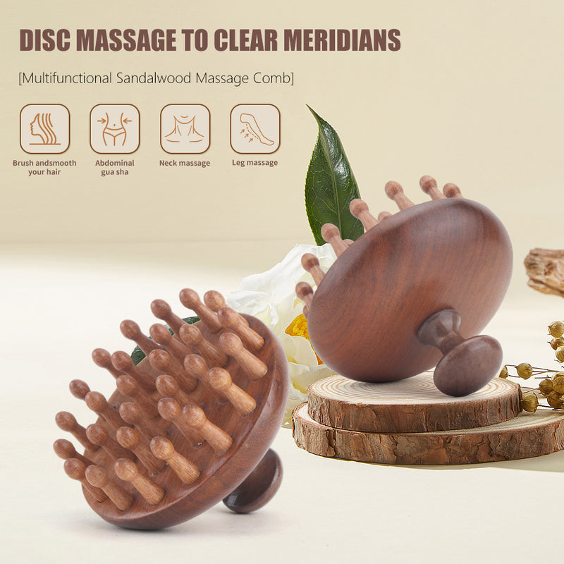 wooden massage comb, view 3 - MRSLM
