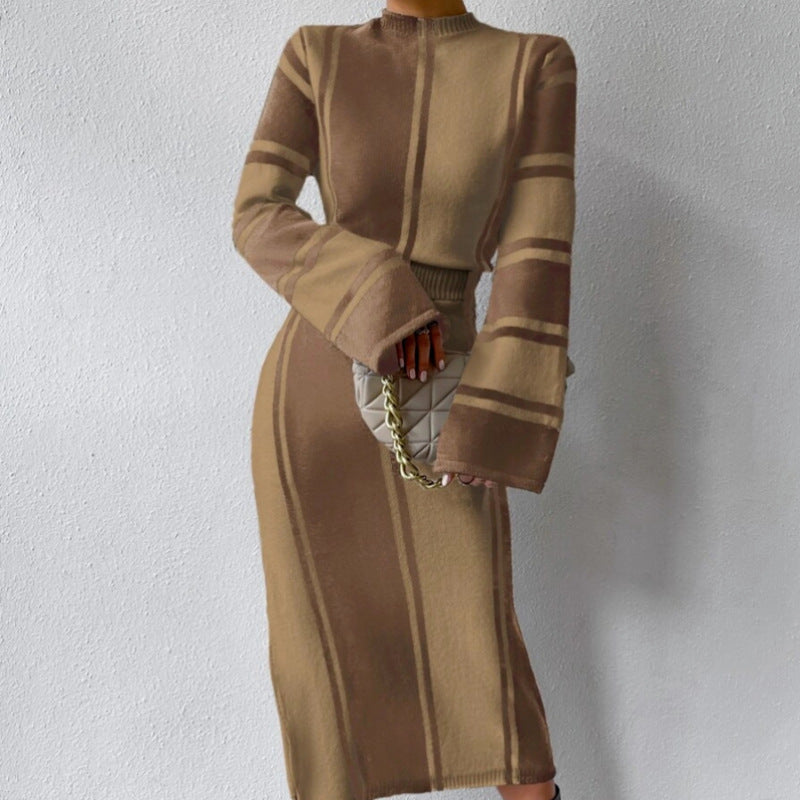 striped knit dress, view 4 - MRSLM