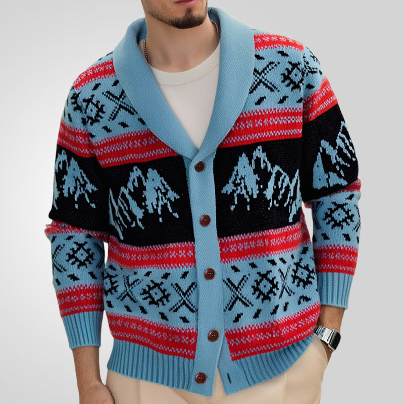 Retro jacquard knitted coat - MRSLM