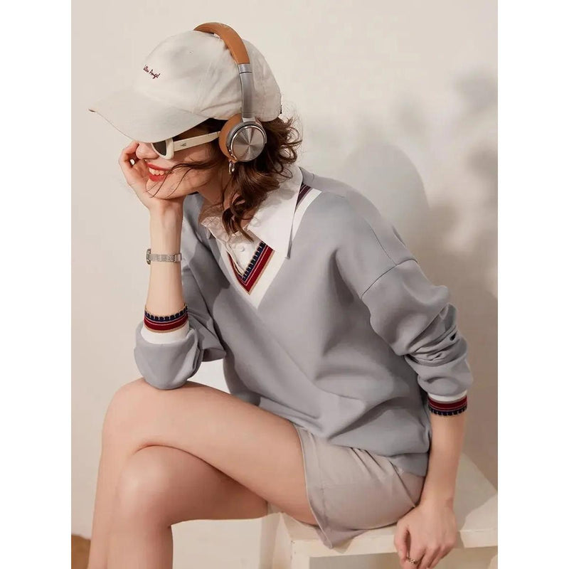 women's loose pullover sweatshirt, view 5 - MRSLM