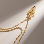 18k gold plated love heart necklace, view 8 - MRSLM