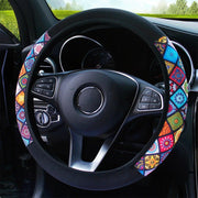 ethnic style print steering wheel cover, view 3 - MRSLM