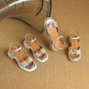Leather chunky heel sandals, view 28 - MRSLM
