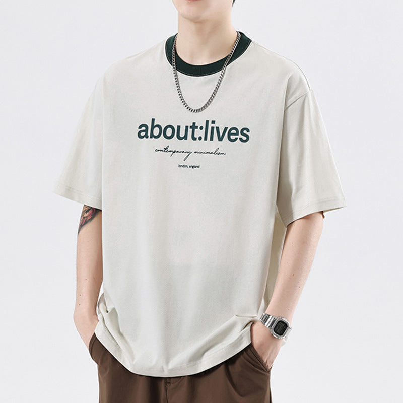 men's round neck cotton t-shirt - MRSLM