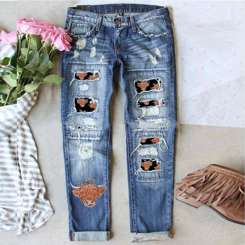 Summer street ripped denim jeans, view 3 - MRSLM