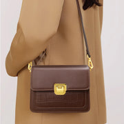 Crocodile-pattern square crossbody bag, view 3 - MRSLM