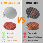 stainless steel hamburger meat press, view 6 - MRSLM