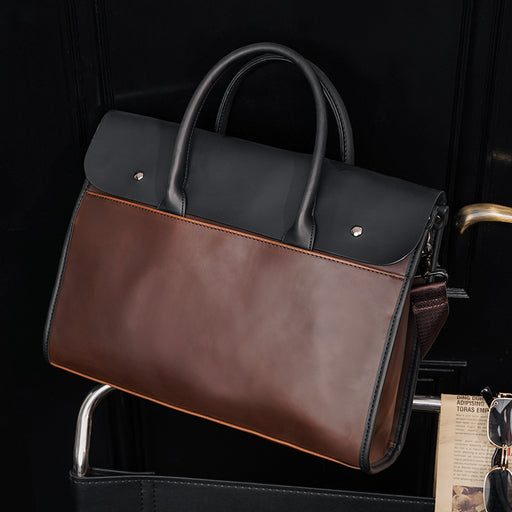 pu leather briefcase shoulder bag, view 7 - MRSLM