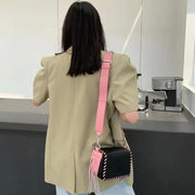 woven tassel flap messenger handbag, view 5 - MRSLM