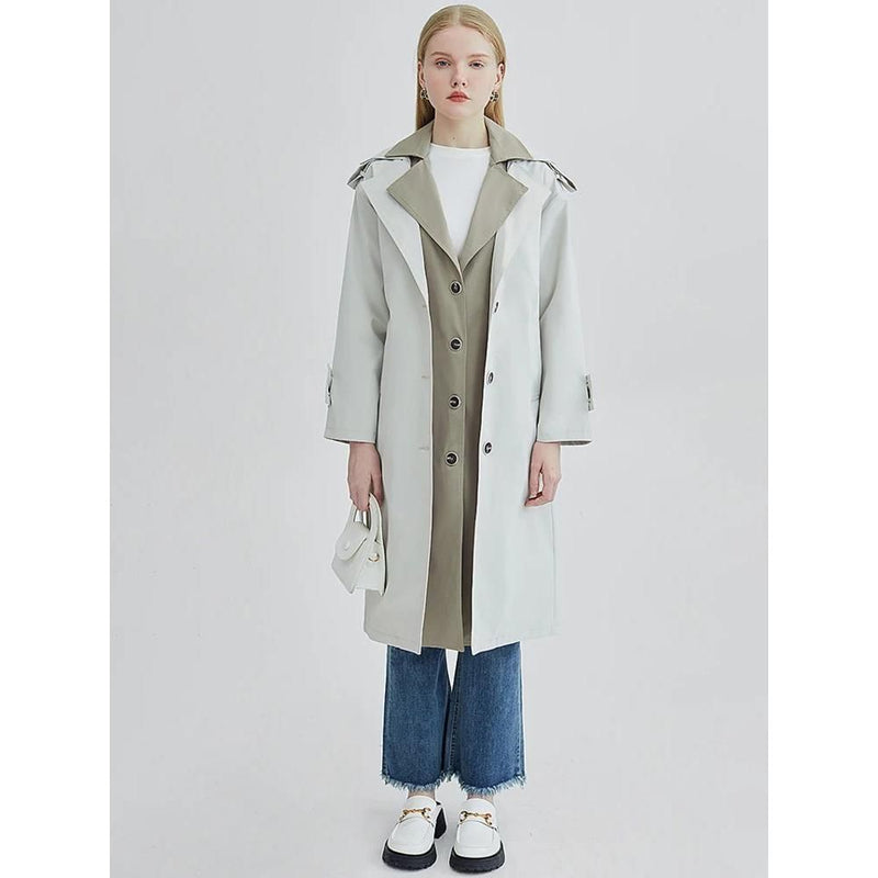 contrasting color trench coat, view 3 - MRSLM