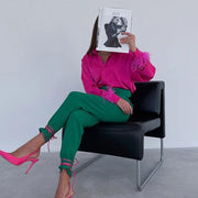 feather cuff blouse, view 7 - MRSLM