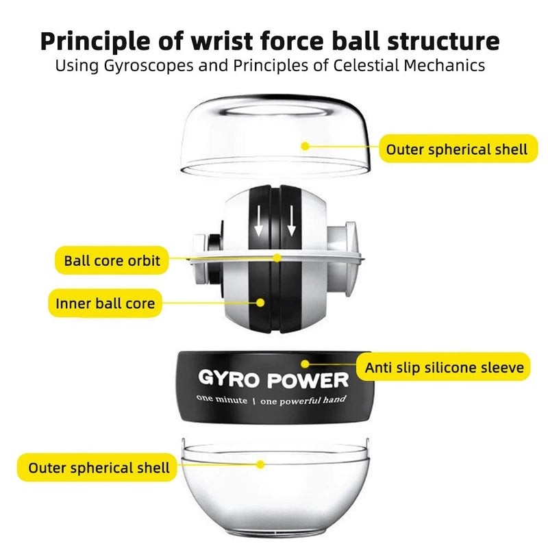 LED gyro wrist trainer ball, view 11 - MRSLM