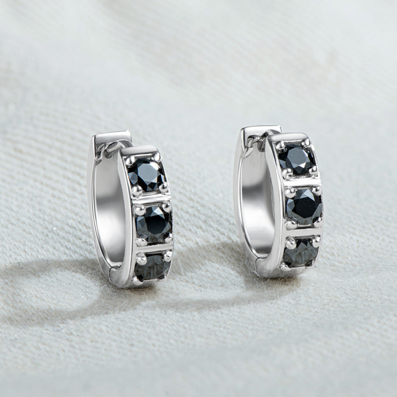 S925 silver moissanite ear clips, view 9 - MRSLM
