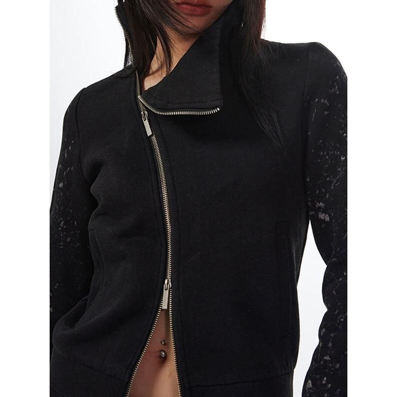Turtleneck double zipper plush jacket, view 8 - MRSLM