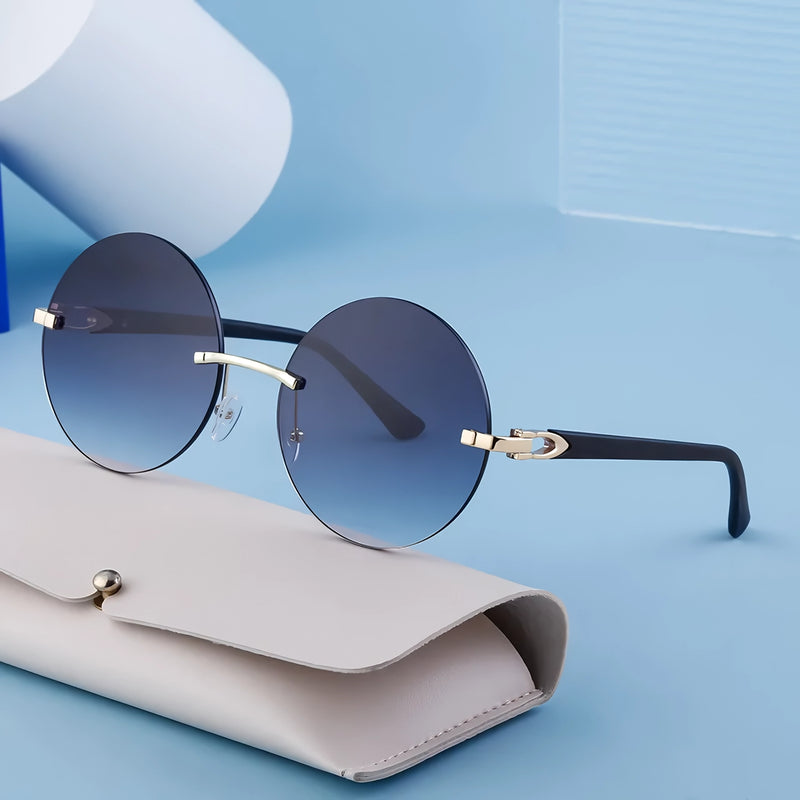 gradient rimless round sunglasses - MRSLM