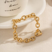 vintage heart pendant chain bracelet, view 6 - MRSLM