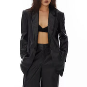 black PU leather jacket - MRSLM