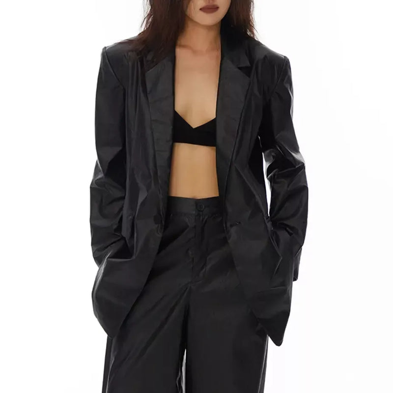 black PU leather jacket - MRSLM