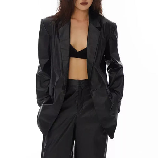 black PU leather jacket - MRSLM