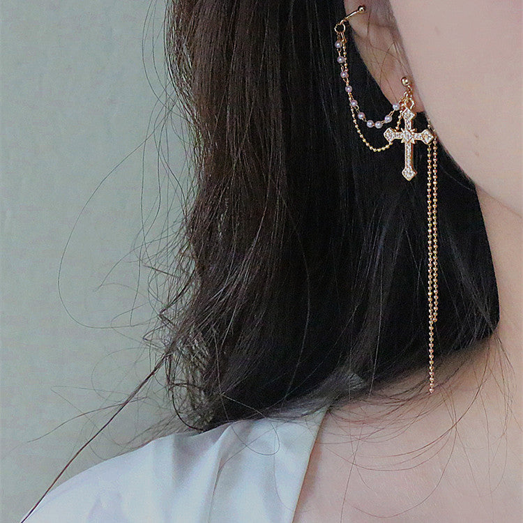 tassel chain earring single, view 5 - MRSLM