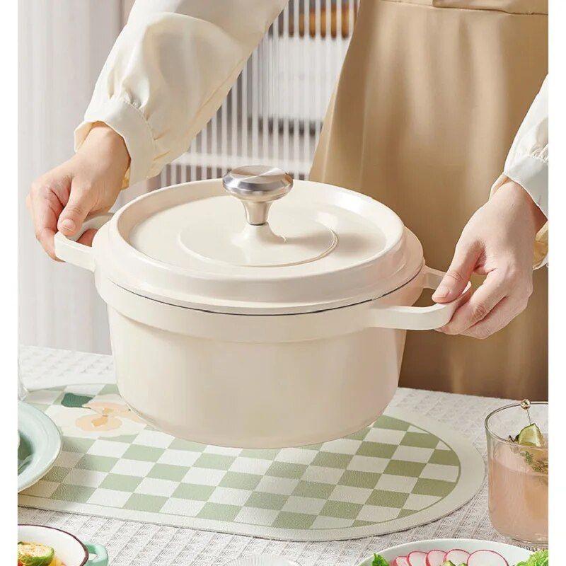 Aluminum Die-cast Non-stick Enamel Stockpot With Lid