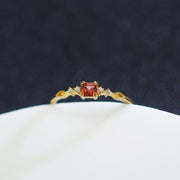 sterling silver garnet wave ring, view 3 - MRSLM