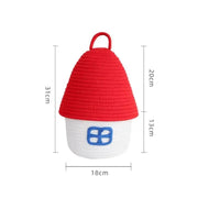 small round woven rope basket with lid, view 8 - MRSLM