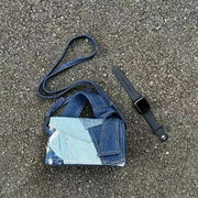 denim crossbody bag, view 6 - MRSLM