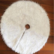 White plush faux fur Christmas tree skirt, view 7 - MRSLM