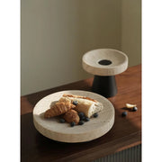 travertine pedestal bowl, view 9 - MRSLM