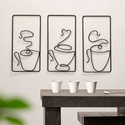 modern abstract cat metal wall hanging, view 8 - MRSLM