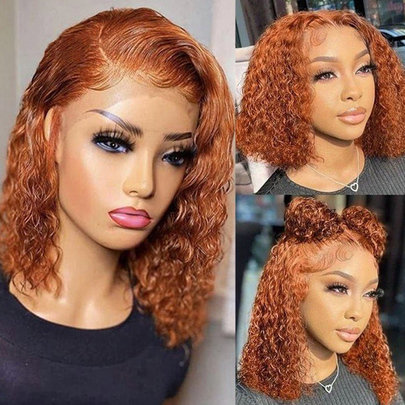 bob water wave wig orange red, view 2 - MRSLM