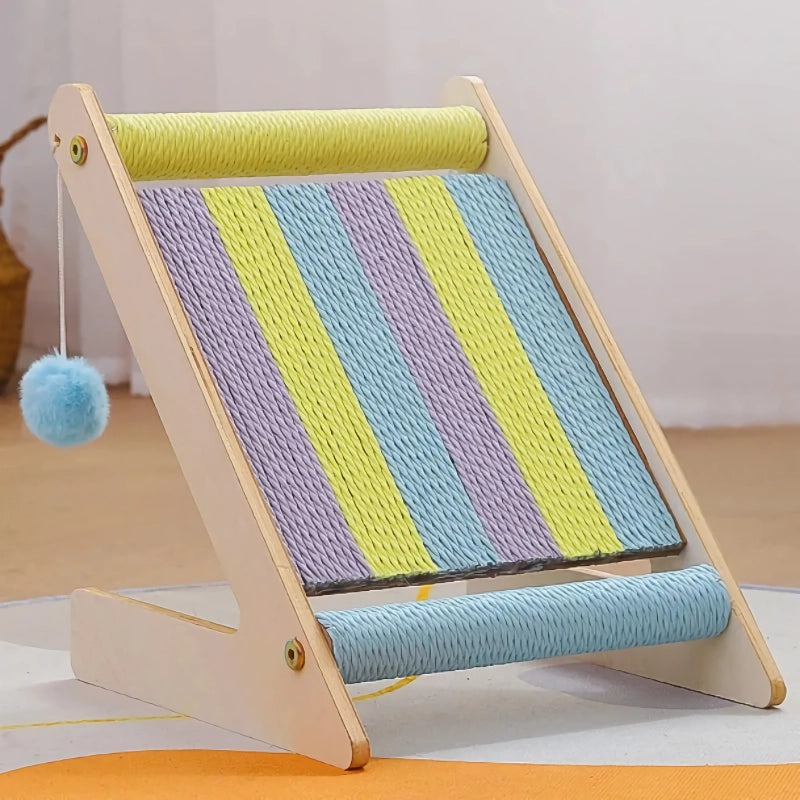 rainbow cat climbing frame with scratch-resistant post, view 2 - MRSLM