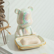 ceramic bear soap dish, view 2 - MRSLM