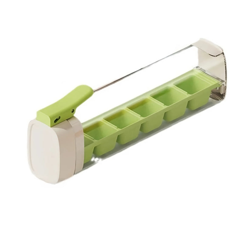 One-hand press ice cube maker with storage box, view 3 - MRSLM