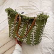 tassel canvas tote bag, view 2 - MRSLM