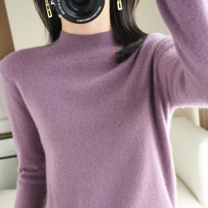 New Half Turtleneck Knitted Pullover Sweater Top For Women