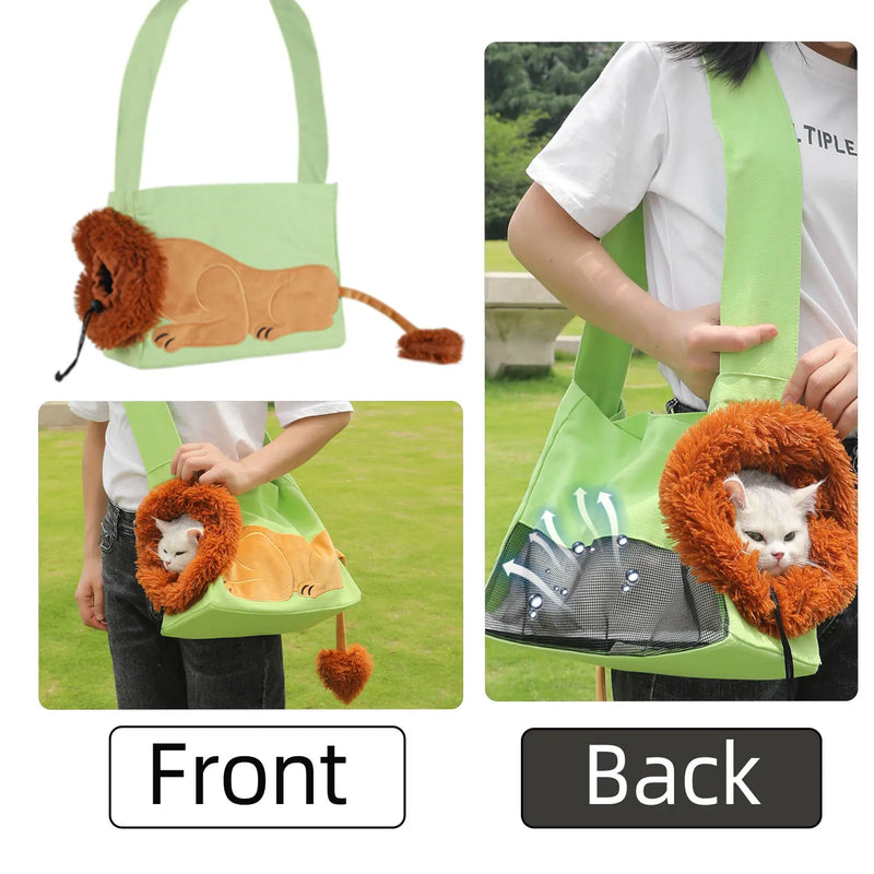 lion-shaped pet carrier bag, view 8 - MRSLM