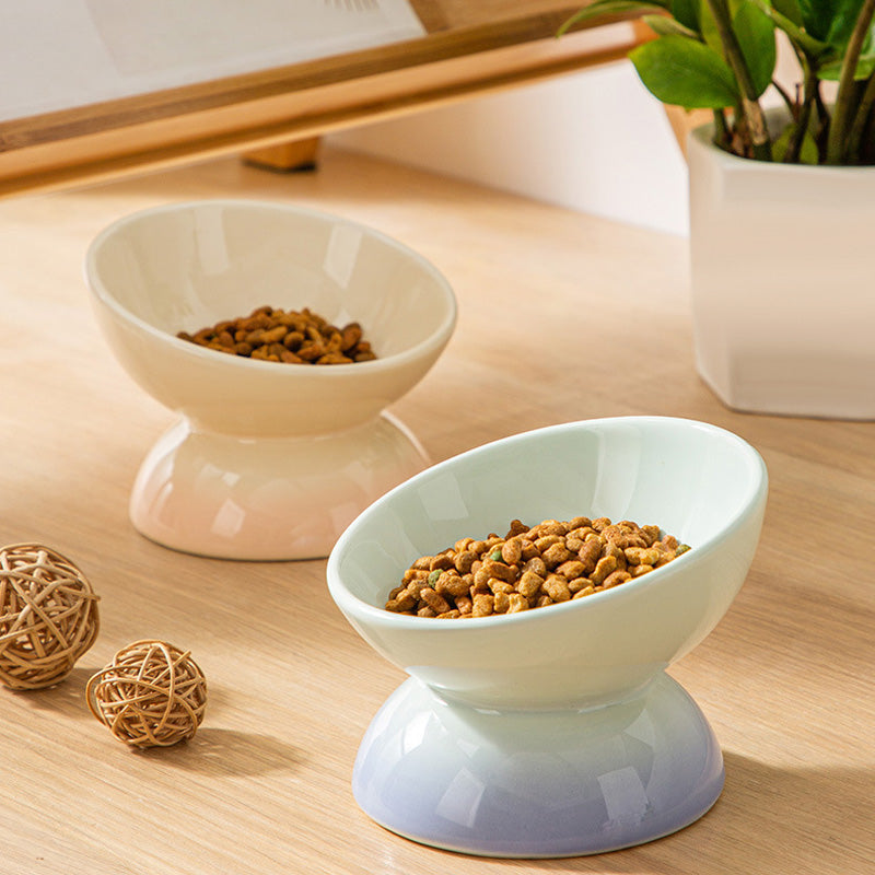 gradient ceramic cat bowl, view 6 - MRSLM