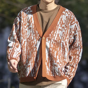 vintage printed knitted cardigan sweater, view 4 - MRSLM