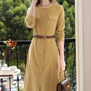 women's v-neck knit sweater dress - MRSLM