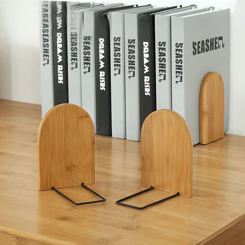 bamboo desktop organizer and bookend - MRSLM