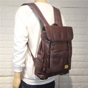 men's PU leather college backpack, view 2 - MRSLM