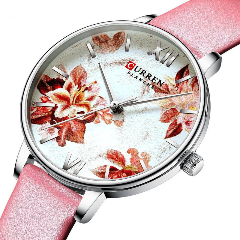 Women's quartz watch with leather strap, view 2 - MRSLM