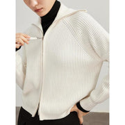 heavy wool cardigan for women, view 7 - MRSLM